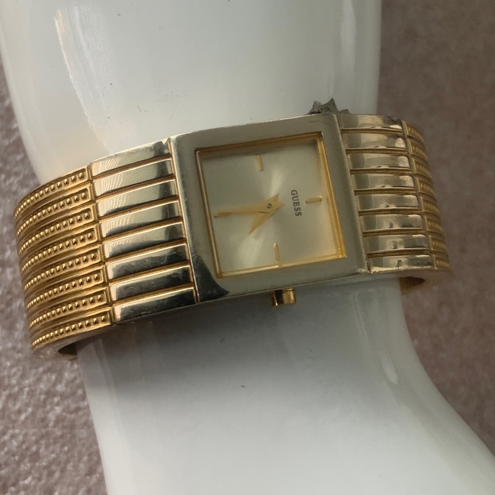 Guess Gold-Tone Square Face Watch